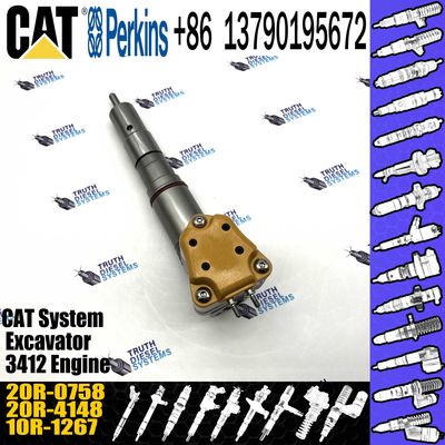 Diesel fuel injector Engine Parts Common Rail Inyector 1747526 174-7526 20R-0758 For CAT Caterpillar 3412E Engine Truck